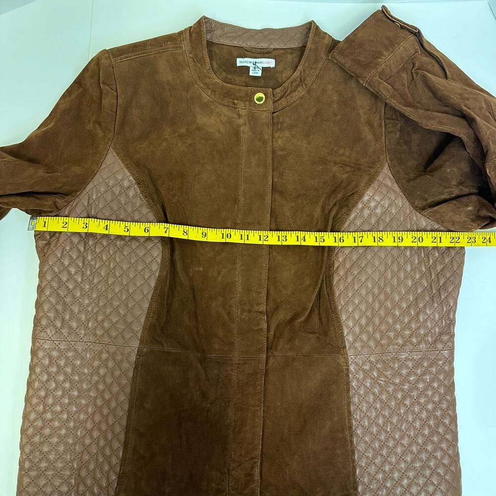 Isaac Mizrahi Live! Genuine Leather Quilted Jacket - Size 18W - Picture 11 of 12